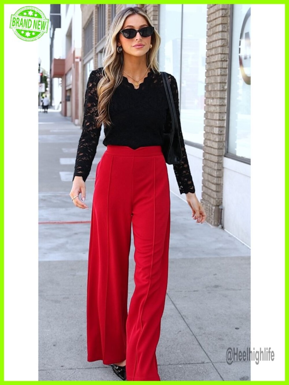 Women's Wide Leg Palazzo Pants High Waisted Tummy Control Pinstripe - Picture 6 of 6